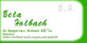 bela holbach business card